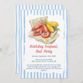 Seafood Boil Geburtstagsfeier Einladung - Küstenga (Vorne/Hinten)