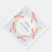 Seafood Boil Hummer Bake Birthday Napkin Serviette (Ecke)