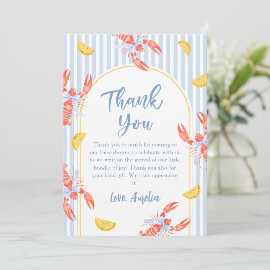 Seafood Boil Lobster Geburtstag Danke Karte (Stehend Vorderseite)