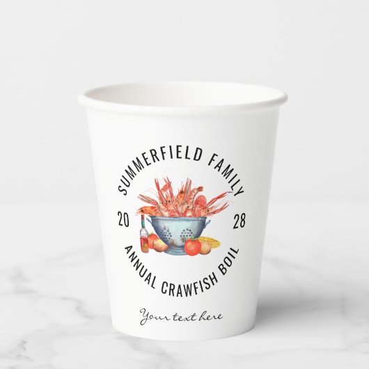 Seafood Boil Matching Family Crawfish Party Custom Pappbecher (Vorderseite)