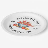 Seafood Boil Matching Family Crawfish Party Custom Pappteller (Schrägansicht)