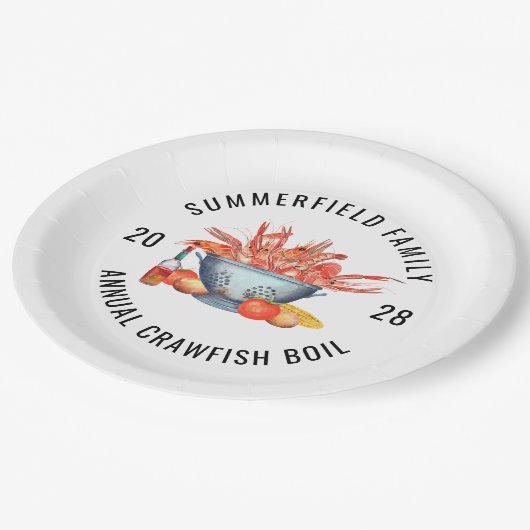 Seafood Boil Matching Family Crawfish Party Custom Pappteller (Schrägansicht)