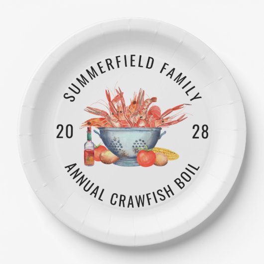 Seafood Boil Matching Family Crawfish Party Custom Pappteller (Vorderseite)