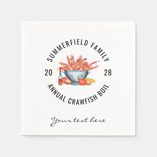 Seafood Boil Matching Family Crawfish Party Custom Serviette (Vorderseite)