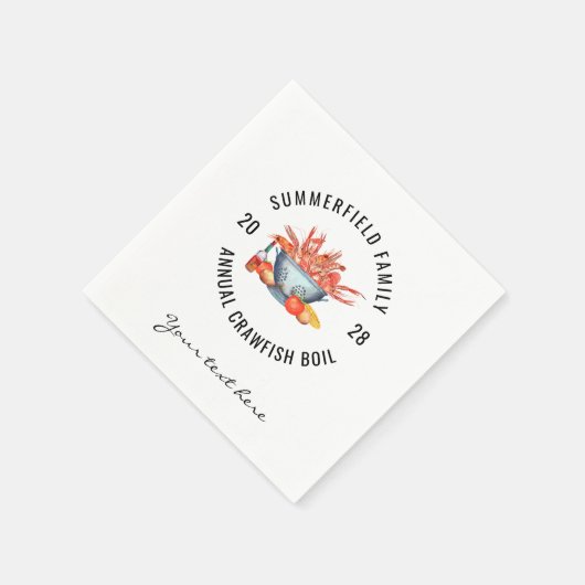 Seafood Boil Matching Family Crawfish Party Custom Serviette (Ecke)