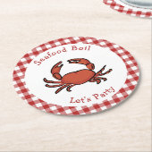 Seafood Boil Party Runder Pappuntersetzer (Angewinkelt)