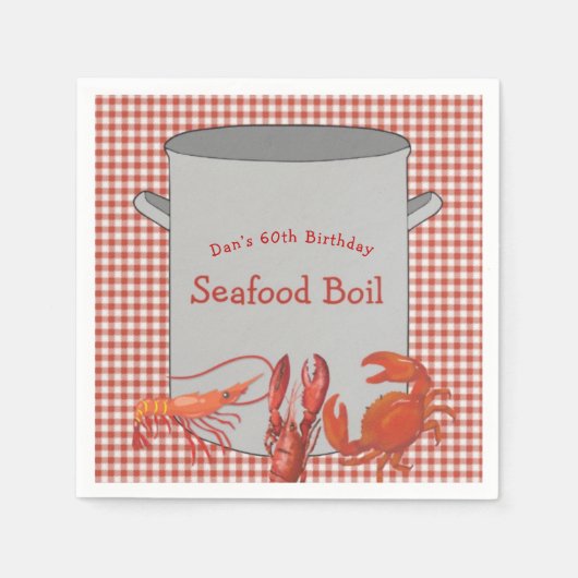 Seafood Boil Personalisiert Serviette (Vorderseite)