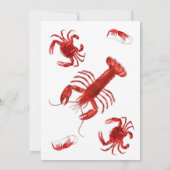 Seafood Booking Red White Custom Birthday Party Einladung (Rückseite)