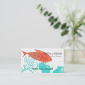 Seafood Catering Restaurant Chef Business Card Visitenkarte (Stehend Vorderseite)