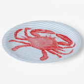 Seafood Crab Picnic Pappteller (Schrägansicht)