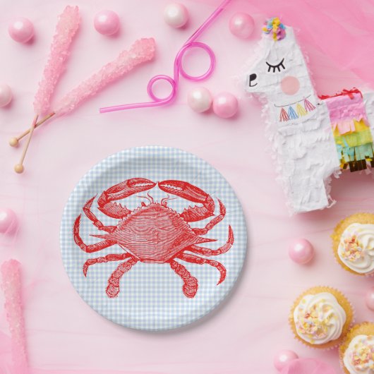 Seafood Crab Picnic Pappteller (Party)