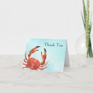 Seafood Crab Watercolor Vielen Dank Dankeskarte