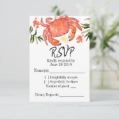 Seafood crail Sommer Party Rsvp Karte (Stehend Vorderseite)