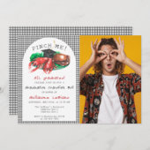 Seafood Crawfish Boil Pinch Mich! Funny Abschluss Einladung (Vorne/Hinten)