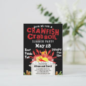 Seafood Crawfish Crawfish Boil Summer Party Einlad Postkarte (Stehend Vorderseite)