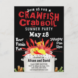 Seafood Crawfish Crawfish Boil Summer Party Einlad Postkarte