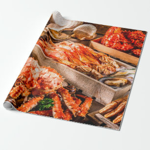 Seafood cuisine plate as an ocean gourmet dinner b geschenkpapier