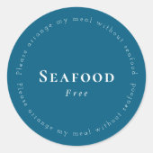 Seafood-Free Request Sticker, Navy - White Runder Aufkleber (Vorderseite)