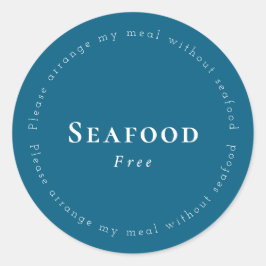 Seafood-Free Request Sticker, Navy - White Runder Aufkleber
