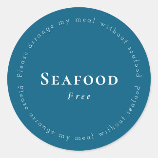 Seafood-Free Request Sticker, Navy - White Runder Aufkleber