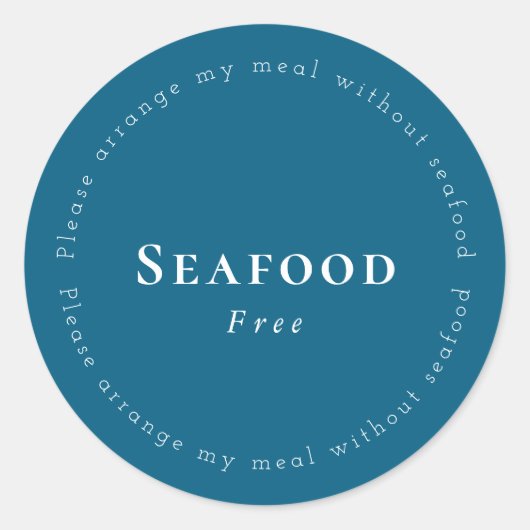 Seafood-Free Request Sticker, Navy - White Runder Aufkleber (Vorderseite)