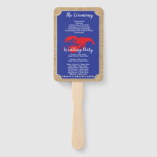 Seafood Hummer Boil Beach Hochzeitsprogramm Fan Fächer (Rückseite)