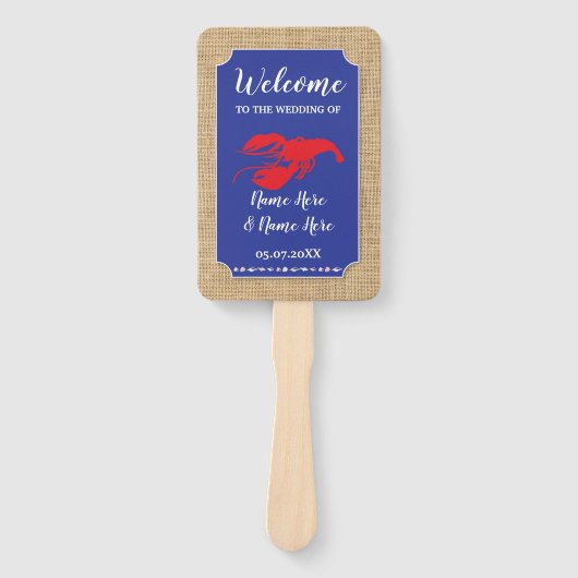 Seafood Hummer Boil Beach Hochzeitsprogramm Fan Fächer (Vorderseite)