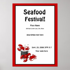 Seafood Hummer Crab Festival Poster