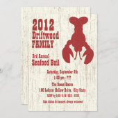 Seafood Hummer Red Einladung (Vorne/Hinten)