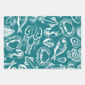 Seafood Lover Pattern Geschenkpapier Set (Vorderseite 3)