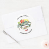 Seafood market Business Craig Watercolor Runder Aufkleber (Umschlag)