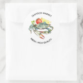 Seafood market Business Craig Watercolor Runder Aufkleber (Tasche)