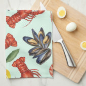 Seafood Mix von Natasha Us Geschirrtuch (Viertel Falte)