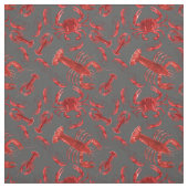 Seafood Pattern Crawfish Hummer Rustikal Dunkelgra Stoff (Muster)