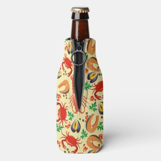 Seafood Pattern Flaschenkühler (Flasche Rückseite)