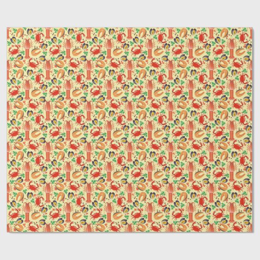 Seafood Pattern Geschenkpapier (Flach)