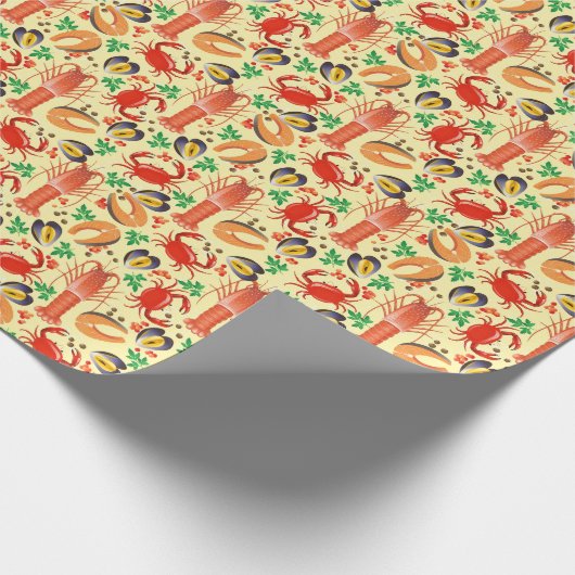 Seafood Pattern Geschenkpapier (Ecke)