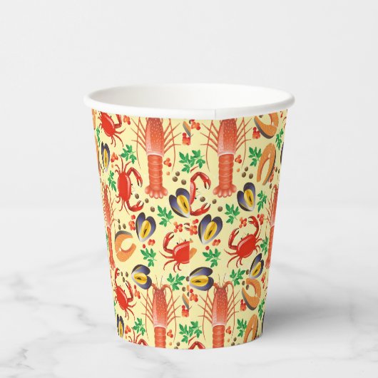 Seafood Pattern Pappbecher (Rechts)