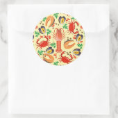 Seafood Pattern Runder Aufkleber (Tasche)