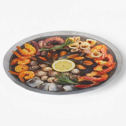 Seafood Platter Pappteller (Schrägansicht)