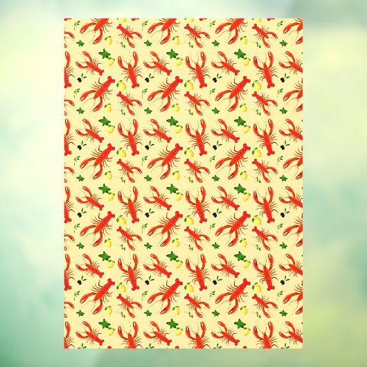 Seafood Restaurant Lobster Pattern Large Fensteraufkleber (Blatt 3)