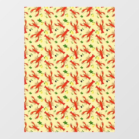 Seafood Restaurant Lobster Pattern Large Fensteraufkleber (Blatt)
