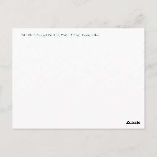 Seafood Sale Postcard (Pike Place Seattle) Postkarte (Rückseite)