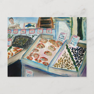 Seafood Sale Postcard (Pike Place Seattle) Postkarte