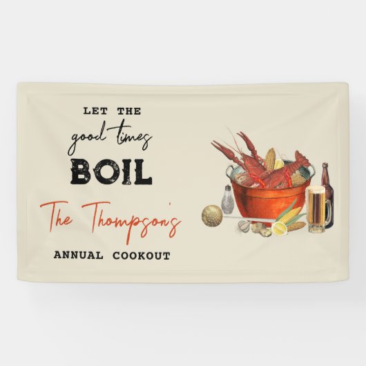Seafood Summer Annual Crawfish Boil Party Banner (Horizontal)