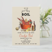 Seafood Summer Annual Crawfish Boil Party Einladung (Stehend Vorderseite)