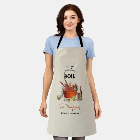 Seafood Summer Annual Crawfish Boil Party Schürze (Getragen)