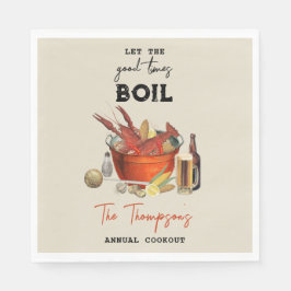 Seafood Summer Annual Crawfish Boil Party Serviette