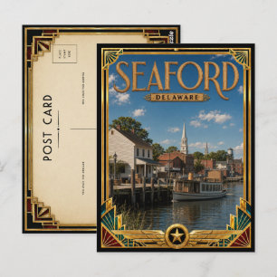 Seaford Delaware Vintage Art Deco Golden Age Postkarte