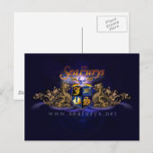 SeaFurys Schild-(blaue) Postkarte (Vorne/Hinten)